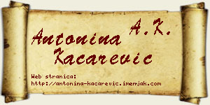 Antonina Kačarević vizit kartica